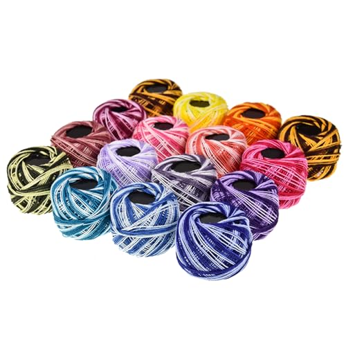 Embroidery Floss 16 Bunte Häkelfäden Knäuel Set Regenbogenfarben Viskose Stickgarn Zum Sticken Basteln Handarbeit Zubehör Für Anfänger Profis Farben Stickgarn Set von Generisch