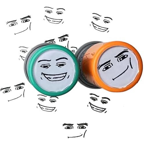 Emoj Pattern Stamp, Smiling Face Seal Toy, Funny Cartoon Happy Face Rubber Stamp, Teacher Stamps for Classroom, for Decorative Diary Planner DIY Craft (1 Set) von Generisch