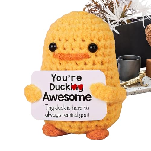 Emotionale Unterstützung Häkeln Duck - Häkelpuppe | Lustiges gefülltes Arbeitsspielzeug | Emotionale Unterstützung Tiere Crochets Doll mit Karte Affirmationen | Tischdekoration Emotionale Unterstützung Häkeln Duck - Häkelpuppe | Lustiges gefülltes Arbeitsspielzeug | Emotionale Unterstützung Tiere Crochets Doll mit Karte Affirmationen | Tischdekoration von Generisch