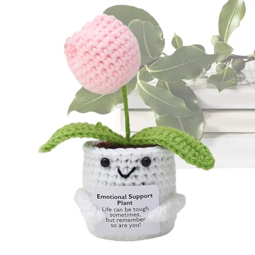 Emotionale Unterstützung Pflanze - 13 Cm Emotional Unterstützt Häkelblume | Strickpuppe Mit Positiver Karte | Handgefertigte Häkelblumenblumenpflanze Für Die Dekoration Zu Hause, Büroschreibtisch, Ges Emotionale Unterstützung Pflanze - 13 Cm Emotional Unterstützt Häkelblume | Strickpuppe Mit Positiver Karte | Handgefertigte Häkelblumenblumenpflanze Für Die Dekoration Zu Hause, Büroschreibtisch, Ges von Generisch