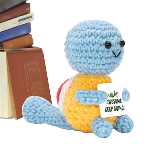 Emotionale Unterstützung Schildkröte,Inspirierende Spielpuppe - Niedliche Häkelschildkröte als Motivationsgeschenk für Lehrer Freunde Kinder Erwachsene Deko für Schreibtisch & Zuhause von Generisch