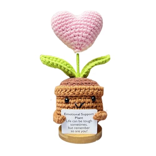 Emotionale Unterstützung häkeln | Gestrickte Blumen für emotionale Unterstützung | Lustige Häkelblume | Künstlicher Sonnenblumenstrauß | Lustige süße Häkel-Sonnenblumen von Generisch