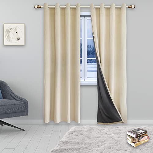 Energieeffiziente, wärmeisolierte Verdunkelungsvorhänge, 2 Stück (132,1 x 243,8 cm), solide Ösen, Raumverdunkelung, Fensterbehandlung für Wohnzimmer, Schlafzimmer und Kinderzimmer, stilvolles und von Generisch