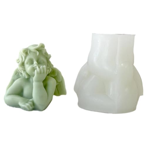 Engel Kerzenform - Silikonseife, 3D -Wachsformen | Duft Kerzen, die Schimmel machen, Schokoladenkuchen Formen Silikon, dekorative Backformen für Urlaubsgeschenke, Kunsthandwerk und Zuhause verwendet von Generisch