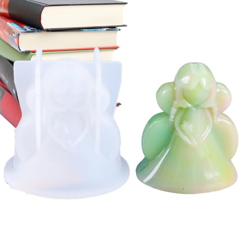 Engel Silikonform - 3D -Form zum Handwerk und Dekorieren | Silikonform für Kuchendekoration, niedliches Engelsdesign, Wachshandwerk, Heimdekoration, einfache Reinigung Duft -Wachshersteller von Generisch
