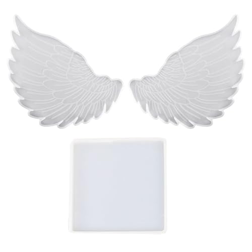 Engelsflügelform - Angel Wings Fondant Silicon, Handgefertigte Engelsstatue -Form | Topper Gum Paste Polymer Ton, Engelsstatue -Formen Für Tontyp Gips Putzhandwerk, Kuchendekoration, Spiegel von Generisch