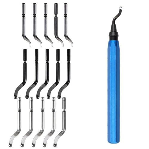 Entgratwerkzeug-Set aus Aluminiumlegierung - 15 rotierende Klingen zum Entgraten aus Schnellstahl, Schneidwerkzeug mit 360° drehbarer Klinge, effektives Handwerkzeug zum Entfernen von Graten Entgratwerkzeug-Set aus Aluminiumlegierung - 15 rotierende Klingen zum Entgraten aus Schnellstahl, Schneidwerkzeug mit 360° drehbarer Klinge, effektives Handwerkzeug zum Entfernen von Graten von Generisch