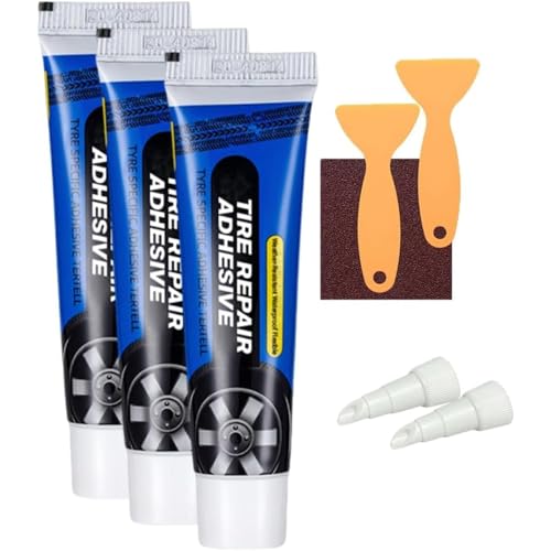 Enthusiastip/Cherishty Wetterbeständiger, wasserdichter, flexibler Reifenreparaturkleber, 60 ml Reifenreparaturkleber-Set, multifunktionales, wasserdichtes Reparaturkleber-Set mit Werkzeug (3PCS) von Generisch