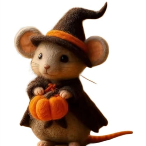 Entzückende Filz-Kürbis-Maus-Ornamente, handgefertigte Wollfilz-Maus mit Hexenhut, niedliche Nadelfilz-Kürbisse, M-ouse-Dekoration, gefilzte Mäuse-Figur für Halloween, Weihnachtsdekoration, Geschenke Entzückende Filz-Kürbis-Maus-Ornamente, handgefertigte Wollfilz-Maus mit Hexenhut, niedliche Nadelfilz-Kürbisse, M-ouse-Dekoration, gefilzte Mäuse-Figur für Halloween, Weihnachtsdekoration, Geschenke von Generisch