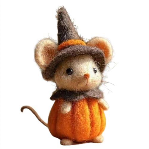 Entzückende Filz-Kürbis-Maus-Ornamente, handgefertigte Wollfilz-Maus mit Hexenhut, niedliche Nadelfilz-Kürbisse, M-ouse-Dekoration, gefilzte Mäuse-Figur für Halloween, Weihnachtsdekoration, Geschenke Entzückende Filz-Kürbis-Maus-Ornamente, handgefertigte Wollfilz-Maus mit Hexenhut, niedliche Nadelfilz-Kürbisse, M-ouse-Dekoration, gefilzte Mäuse-Figur für Halloween, Weihnachtsdekoration, Geschenke von Generisch