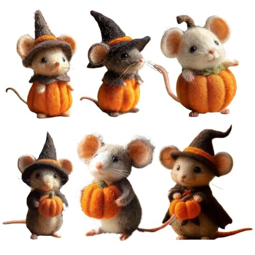 Entzückende Filz-Kürbis-Maus-Ornamente, handgefertigte Wollfilz-Maus mit Hexenhut, niedliche Nadelfilz-Kürbisse, M-ouse-Dekoration, gefilzte Mäuse-Figur für Halloween, Weihnachtsdekoration, Geschenke Entzückende Filz-Kürbis-Maus-Ornamente, handgefertigte Wollfilz-Maus mit Hexenhut, niedliche Nadelfilz-Kürbisse, M-ouse-Dekoration, gefilzte Mäuse-Figur für Halloween, Weihnachtsdekoration, Geschenke von Generisch