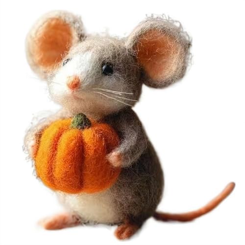 Entzückende Filz-Kürbis-Maus-Ornamente, handgefertigte Wollfilz-Maus mit Hexenhut, niedliche Nadelfilz-Kürbisse, M-ouse-Dekoration, gefilzte Mäuse-Figur für Halloween, Weihnachtsdekoration, Geschenke Entzückende Filz-Kürbis-Maus-Ornamente, handgefertigte Wollfilz-Maus mit Hexenhut, niedliche Nadelfilz-Kürbisse, M-ouse-Dekoration, gefilzte Mäuse-Figur für Halloween, Weihnachtsdekoration, Geschenke von Generisch