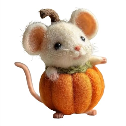 Entzückende Filz-Kürbis-Maus-Ornamente, handgefertigte Wollfilz-Maus mit Hexenhut, niedliche Nadelfilz-Kürbisse, M-ouse-Dekoration, gefilzte Mäuse-Figur für Halloween, Weihnachtsdekoration, Geschenke Entzückende Filz-Kürbis-Maus-Ornamente, handgefertigte Wollfilz-Maus mit Hexenhut, niedliche Nadelfilz-Kürbisse, M-ouse-Dekoration, gefilzte Mäuse-Figur für Halloween, Weihnachtsdekoration, Geschenke von Generisch
