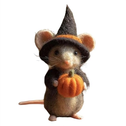 Entzückende Filz-Kürbis-Maus-Ornamente, handgefertigte Wollfilz-Maus mit Hexenhut, niedliche Nadelfilz-Kürbisse, M-ouse-Dekoration, gefilzte Mäuse-Figur für Halloween, Weihnachtsdekoration, Geschenke Entzückende Filz-Kürbis-Maus-Ornamente, handgefertigte Wollfilz-Maus mit Hexenhut, niedliche Nadelfilz-Kürbisse, M-ouse-Dekoration, gefilzte Mäuse-Figur für Halloween, Weihnachtsdekoration, Geschenke von Generisch