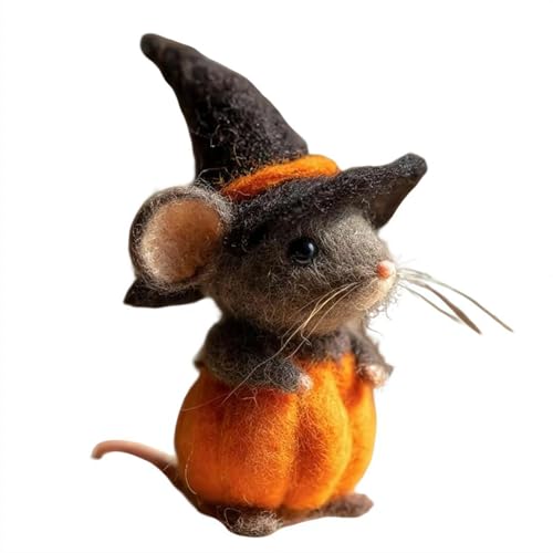 Entzückende Filz-Kürbis-Maus-Ornamente, handgefertigte Wollfilz-Maus mit Hexenhut, niedliche Nadelfilz-Kürbisse, M-ouse-Dekoration, gefilzte Mäuse-Figur für Halloween, Weihnachtsdekoration, Geschenke Entzückende Filz-Kürbis-Maus-Ornamente, handgefertigte Wollfilz-Maus mit Hexenhut, niedliche Nadelfilz-Kürbisse, M-ouse-Dekoration, gefilzte Mäuse-Figur für Halloween, Weihnachtsdekoration, Geschenke von Generisch