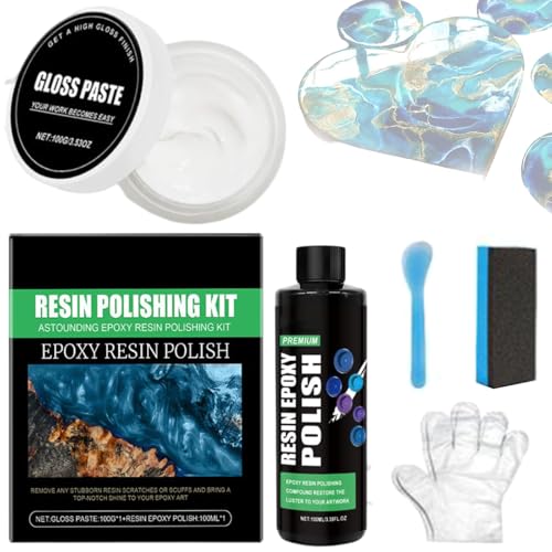 Epoxidharz Polierset - Hochglanz-Polierpaste für Epoxidharz, entfernt Kratzer & Schleifspuren, stellt den Glanz für Kunstwerke, DIY Handwerk, Tische & Harz-Oberflächen wieder her Epoxidharz Polierset - Hochglanz-Polierpaste für Epoxidharz, entfernt Kratzer & Schleifspuren, stellt den Glanz für Kunstwerke, DIY Handwerk, Tische & Harz-Oberflächen wieder her von Generisch