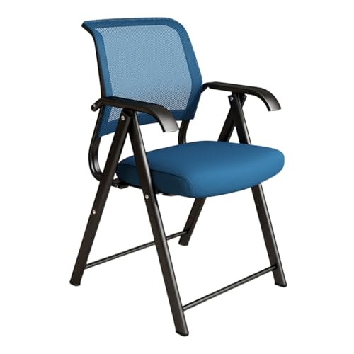 Ergonomische Klappstühle mit Armlehnen - Tragbarer Bürostuhl aus Netzstoff für Konferenz, Training, Event-Sitzen - Bequeme blaue Gästestühle Ergonomische Klappstühle mit Armlehnen - Tragbarer Bürostuhl aus Netzstoff für Konferenz, Training, Event-Sitzen - Bequeme blaue Gästestühle von Generisch