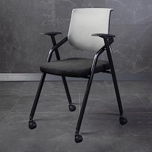 Ergonomische Konferenzstühle mit Rollen, zusammenklappbar, Netzstoff, stapelbar, Bürostühle für Zuhause, Schule, Training und Wartezimmer, bequeme Sessel, Grau Ergonomische Konferenzstühle mit Rollen, zusammenklappbar, Netzstoff, stapelbar, Bürostühle für Zuhause, Schule, Training und Wartezimmer, bequeme Sessel, Grau von Generisch