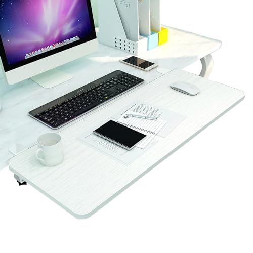 Ergonomische faltbare Schreibtischablage 90° - Verstellbarer Tastatur- und Maushalter aus Holz, 55 x 25-75 x 25 cm, ohne Bohren, C-Klemme, platzsparendes Computerzubehör von Generisch
