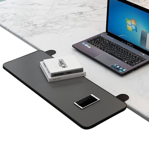 Ergonomische verstellbare Schreibtischablage (52 x 65 x 75 cm) – ausziehbare Tastatur- und Mausplattform, faltbares 90° Design, weiß, ideal für Ellbogen und Arme, Teak-Finish, 75 x 25 cm von Generisch
