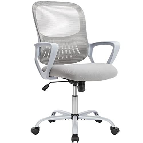 Ergonomischer Büro-Schreibtischstuhl aus Netzstoff mit Lendenwirbelstütze, mittelhoher Rückenlehne, drehbares Design für Zuhause, Arbeitszimmer, Wohnheim, bequeme Armlehnen, ideal für Studenten und Ergonomischer Büro-Schreibtischstuhl aus Netzstoff mit Lendenwirbelstütze, mittelhoher Rückenlehne, drehbares Design für Zuhause, Arbeitszimmer, Wohnheim, bequeme Armlehnen, ideal für Studenten und von Generisch