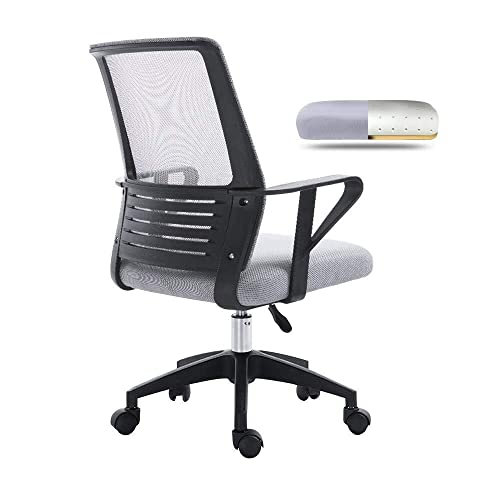 Ergonomischer Bürostuhl aus Netzstoff, verstellbarer Drehstuhl für Zuhause und Büro, unterstützt bis zu 200 kg, stilvolles graues Design, Komfort und Haltbarkeit Ergonomischer Bürostuhl aus Netzstoff, verstellbarer Drehstuhl für Zuhause und Büro, unterstützt bis zu 200 kg, stilvolles graues Design, Komfort und Haltbarkeit von Generisch