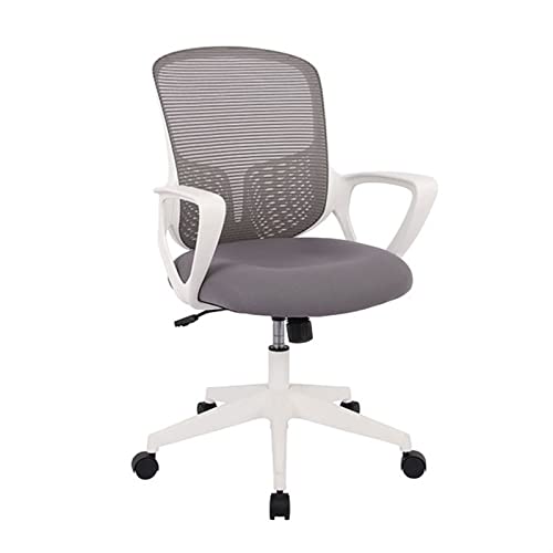 Ergonomischer Bürostuhl aus Netzstoff mit Lendenwirbelstütze, höhenverstellbar, Drehstuhl, Schreibtischstuhl mit Armlehnen, bequemer Arbeitsstuhl mit mittlerer Rückenlehne, für Zuhause und Büro von Generisch