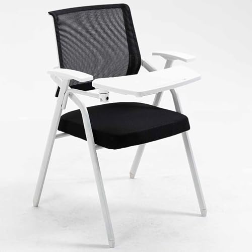 Ergonomischer Bürostuhl aus Netzstoff mit befestigtem Schreibtisch, faltbares Design für bequemes Sitzen in Büro, Schule, Konferenz und Trainingsräumen von Generisch