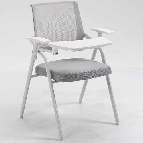 Ergonomischer Bürostuhl aus Netzstoff mit befestigtem Schreibtisch, faltbares Design für bequemes Sitzen in Büro, Schule, Konferenz und Trainingsräumen von Generisch