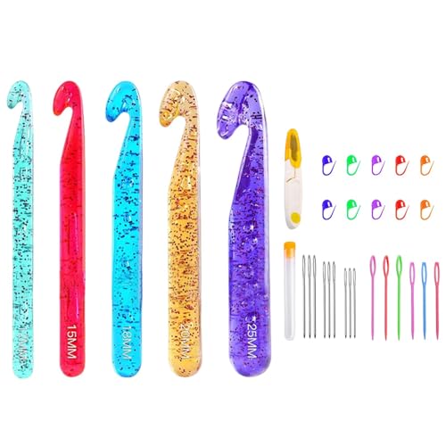 Ergonomisches Häkelhaken-Set – Häkelhaken für arthritische Hände | Tatting-Haken, Strickgarn, Handwerksgarn | Nadel-Kit Zum Nähen | Coper Weberei Werkzeuge Ergonomisches Häkelhaken-Set – Häkelhaken für arthritische Hände | Tatting-Haken, Strickgarn, Handwerksgarn | Nadel-Kit Zum Nähen | Coper Weberei Werkzeuge von Generisch