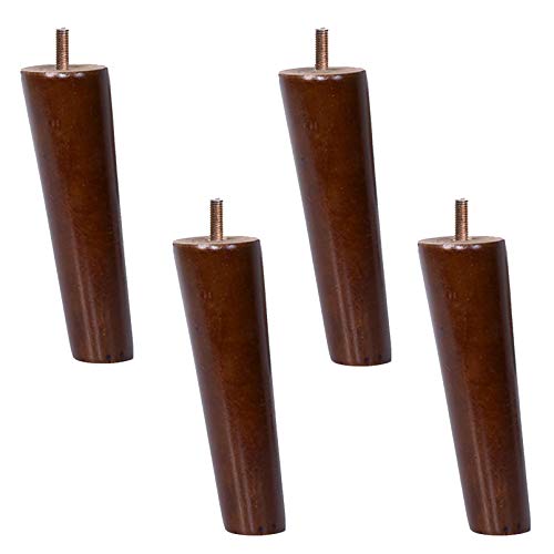 Ersatz-Möbelbeine, 4 Stück, Massivgummi-Holz, Holzbeine, braun, konische Sofabeine mit M6-Schrauben für Tische und Schränke, Höhe 10 cm Ersatz-Möbelbeine, 4 Stück, Massivgummi-Holz, Holzbeine, braun, konische Sofabeine mit M6-Schrauben für Tische und Schränke, Höhe 10 cm von Generisch