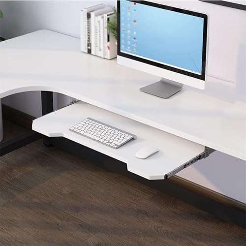 Erweiterbare Schreibtischablage für Computer, Tastaturablage aus Holz, extra Platz, 60 x 30 cm, Weiß (B Weiß) – Optimieren Sie Ihren Arbeitsplatz von Generisch