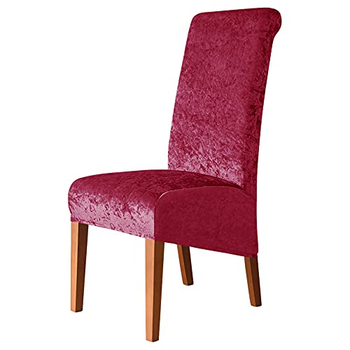 Esszimmerstuhlbezüge, waschbar, Pannesamt, Stretch-Schonbezüge mit elastischem Rand, für Hochzeit und Heimdekoration, Weinrot, 4 Stück Esszimmerstuhlbezüge, waschbar, Pannesamt, Stretch-Schonbezüge mit elastischem Rand, für Hochzeit und Heimdekoration, Weinrot, 4 Stück von Generisch