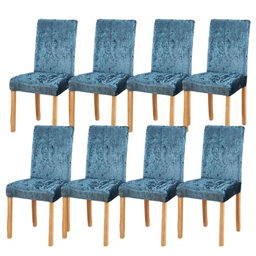 Esszimmerstuhlhussen aus Pannesamt, dehnbar, abnehmbar, waschbar, superweich, Sitzschoner für Hochzeit, Party, Heimdekoration, 8 Stück Esszimmerstuhlhussen aus Pannesamt, dehnbar, abnehmbar, waschbar, superweich, Sitzschoner für Hochzeit, Party, Heimdekoration, 8 Stück von Generisch