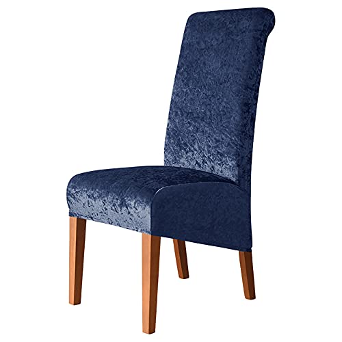 Esszimmerstuhlhussen aus Pannesamt, waschbar, Stretch-Schonbezüge mit elastischem Rand, für Hochzeit & dekorative Sitzschoner für Zuhause und Veranstaltung, Marineblau, 2 Stück Esszimmerstuhlhussen aus Pannesamt, waschbar, Stretch-Schonbezüge mit elastischem Rand, für Hochzeit & dekorative Sitzschoner für Zuhause und Veranstaltung, Marineblau, 2 Stück von Generisch