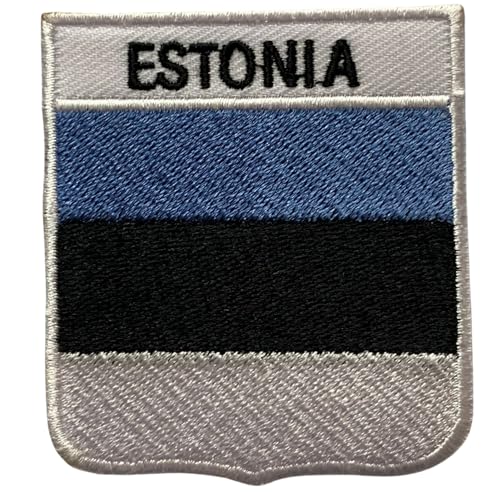Estland bestickte Schildflagge mit Namen Patch Aufbügeln/Aufnähen Abzeichen Nationalsymbol Militär Patch für Kleidung Rucksäcke Capsa von Generisch