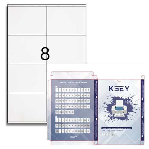 Etiketten selbstklebend, 100 Blatt, weiß, bedruckbar, Universal Klebeetiketten, DIN A4 (105x74mm) von Generisch