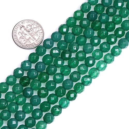 Eu9-k10696 runde Perlen aus grünem Achat, facettiert, Naturstein, Halbedelstein, lose Perlen für Schmuckherstellung, 38,1 cm, Perlenstrang, DIY, Handarbeitsbedarf, 6 mm Eu9-k10696 runde Perlen aus grünem Achat, facettiert, Naturstein, Halbedelstein, lose Perlen für Schmuckherstellung, 38,1 cm, Perlenstrang, DIY, Handarbeitsbedarf, 6 mm von Generisch