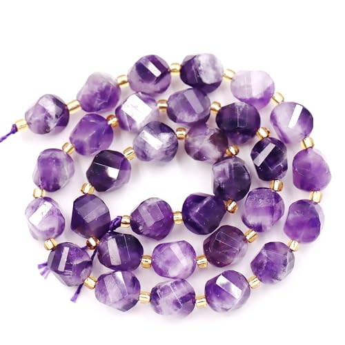 Eu9-k9291 Natursteinperlen zur Schmuckherstellung, verkauft pro Beutel, 5 Stränge und eine Rolle, Schnur innen, facettiert, S-Form, Moorzähne, Amethyst, 10 mm Eu9-k9291 Natursteinperlen zur Schmuckherstellung, verkauft pro Beutel, 5 Stränge und eine Rolle, Schnur innen, facettiert, S-Form, Moorzähne, Amethyst, 10 mm von Generisch