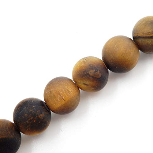 Eu9-k9410 matte Edelsteinperlen zur Schmuckherstellung, Verkauf pro Beutel, 5 Stränge innen (matter Tigeraugen-Stein, 4 mm) von Generisch