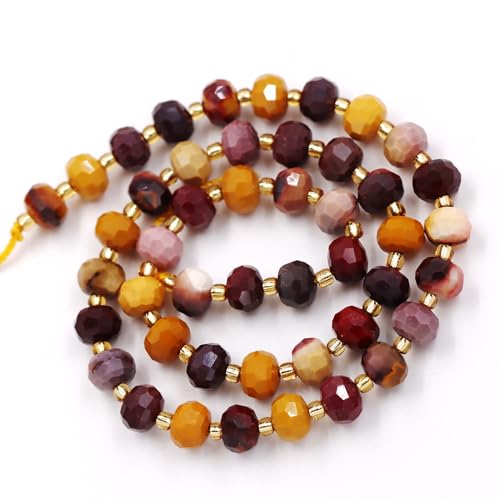 Eu9-k9899 Natursteinperlen für Armbänder, Halsketten, 5 Stränge und eine Rolle, Schnur innen, facettierter Rondelle-Mookait, 8 mm, 5 Stränge und eine Rolle Eu9-k9899 Natursteinperlen für Armbänder, Halsketten, 5 Stränge und eine Rolle, Schnur innen, facettierter Rondelle-Mookait, 8 mm, 5 Stränge und eine Rolle von Generisch
