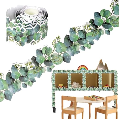 Eukalyptus-Pinnwandrand, Eukalyptus-Pinnwandrand, Selbstklebende Tafel-Pflanzenblätter-Dekoraufkleber, Wandtür-Grünaufkleber für den Kindergarten der Mittelschule, des Colleges, der Grundschule Eukalyptus-Pinnwandrand, Eukalyptus-Pinnwandrand, Selbstklebende Tafel-Pflanzenblätter-Dekoraufkleber, Wandtür-Grünaufkleber für den Kindergarten der Mittelschule, des Colleges, der Grundschule von Generisch