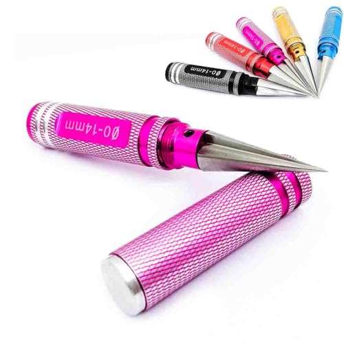 Exteriorm Multipurpose Manual Hole Punch,DIY Punchs Grinder Tool,Steel Metal 0-14mm Hole Puncher Reamer,Straw Hole Puncher for Plastic Lids (Pink) von Generisch