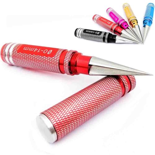 Exteriorm Multipurpose Manual Hole Punch,DIY Punchs Grinder Tool,Steel Metal 0-14mm Hole Puncher Reamer,Straw Hole Puncher for Plastic Lids (Red) von Generisch