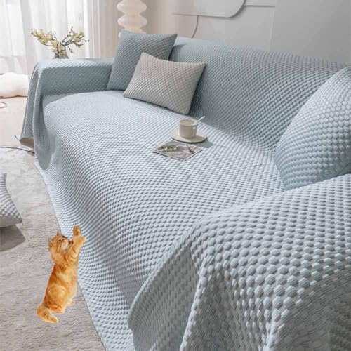 Extra große, rutschfeste Überwurfdecke für 4-Sitzer-Sofa, Couch und Sessel, gemütliche Heimdekoration, weicher Plüschstoff (#405, 210 x 90 cm) von Generisch
