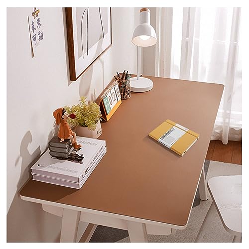 Extra große wasserdichte Schreibtischunterlage aus PU-Leder, Braun, stilvoller Schreibtischschutz & Schreibfläche, vielseitig einsetzbar, 100 x 100 cm, Mauspad & Notizblock für Büro & Zuhause von Generisch