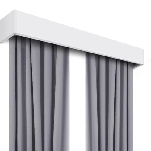 Extra lange Vorhangbox mit Schienen, robustes Aluminium-Gesimsbrett für Fenstervolant, ideal für Schlafzimmer und Wohnzimmer (2 m) von Generisch