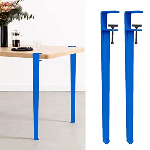 F-förmige Metall-Klemm-Tischbeine für DIY-Fell, Couchtisch und Barhocker, 71 cm, mit Bodenschonern, stilvolles blaues Finish von Generisch
