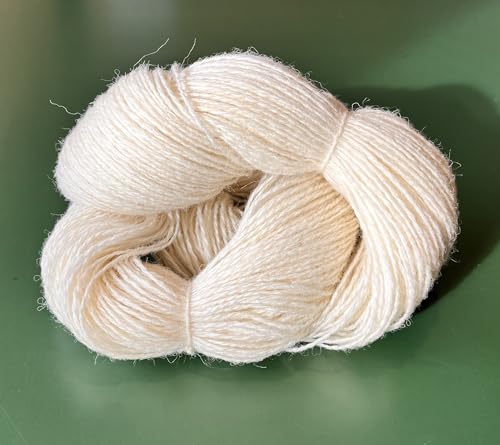 FEIN, WEICH, 100% SCHURWOLLE GARN, 50g - KNÄUEL, ca.450m/100g, HÖCHES QUALITET!!, NATUR PRODUKT!, SEHER WEICH!!, WIR ARBEITEN DIREKT MIT HERSTELLER! (WEIß) von Generisch