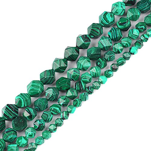 Facettierte Malachit-Perlen, 10 mm, Naturstein, loser Strang für Schmuckherstellung Facettierte Malachit-Perlen, 10 mm, Naturstein, loser Strang für Schmuckherstellung von Generisch
